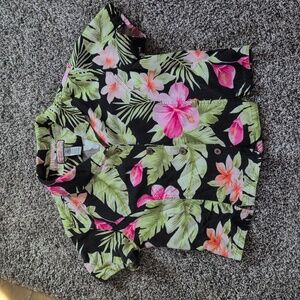 Vtg Fitted Hawaiian Shirt m petite